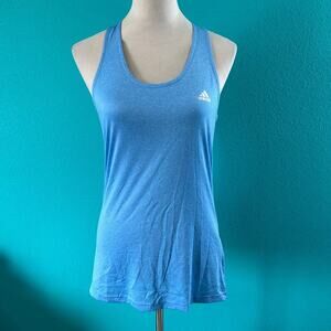 Adidas Climalite Tank Blue Scoop Neck Sports Gym Exercise Running Womens Sz M